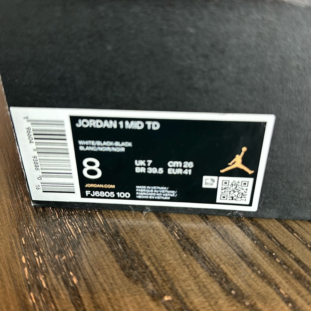 Jordan 1 Mid TD white/black-black